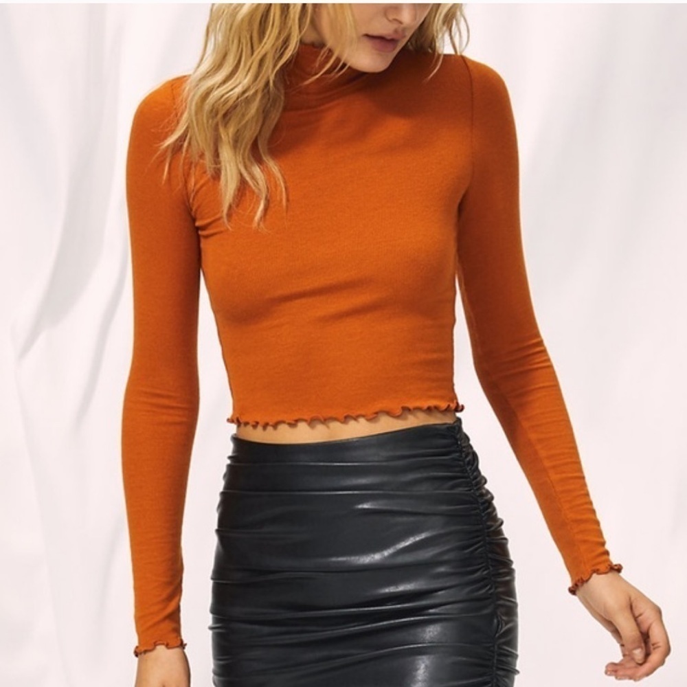 Aritzia Wilfred Haiku Mockneck Long Sleeve Top Sz Small